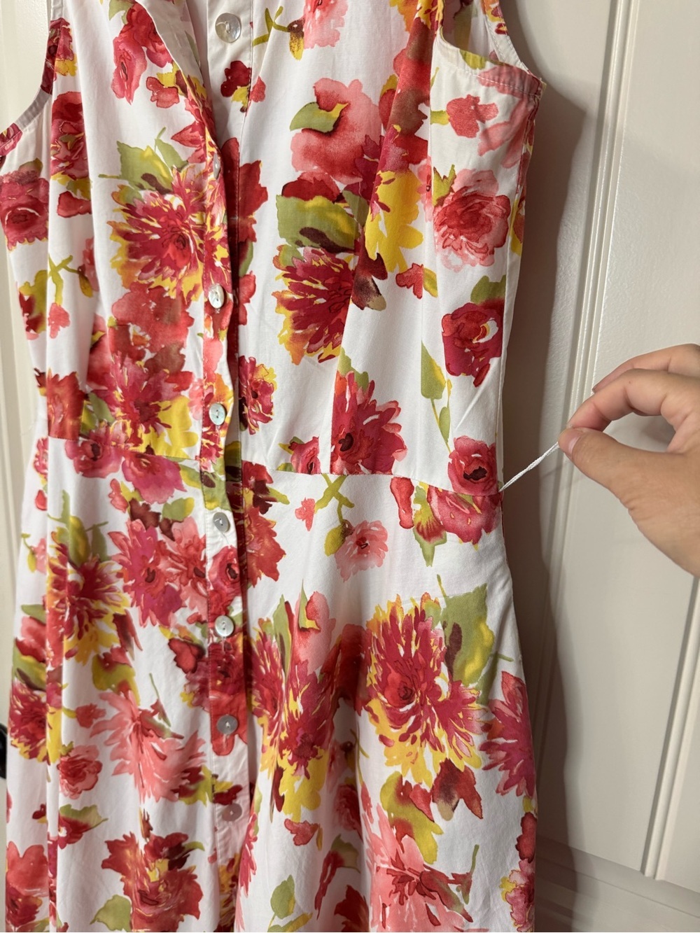 K STUDIO 💐 Floral Collared Midi Dress, Button Front, Pockets (Women’s Large) - Picture 6 of 9